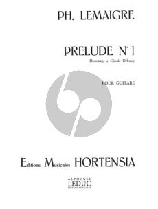 Lemaigre 6 Preludes No. 1 Hommage a Debussy Guitare