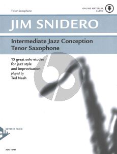 Snidero Intermediate Jazz Conception Tenor Saxophone Book with Audio Online (15 Solo Etudes for Jazz Style & Improvisation)