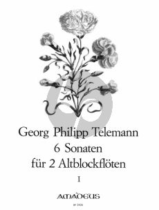 Telemann 6 Sonaten Op.2 Vol.1 No.1-3 TWV 40:101-103 fur 2 Altblockfloten (Herausgeber Winfried Michel)