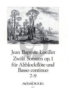 Loeillet 12 Sonaten Op.1 Vol.3 (No.7-9) Altblockflote und Bc. (Continuo Willy Hess)