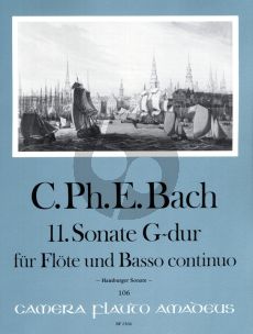 Bach Sonate No.11 G-dur WQ 133 Hamburger Sonate fur Flote und Klavier (Herausgeber Manfredo Zimmermann)