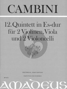 Cambini Quintet No.12 E-flat major 2 Violins-Viola-2 Violoncellos (Score/Parts) (Bernhard Pauler)