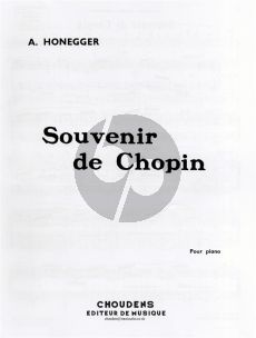 Honneger Souvenir de Chopin Piano seule