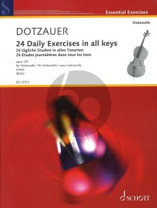 Dotzauer 24 Daily Exercises in all Keys Op.155 for Cello (Advanced)