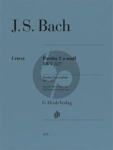 Bach Partita No.3 a-minor BWV 827 for Piano Solo (edition without fingering / zonder vingerzettingen) (Editor: Ullrich Scheideler)