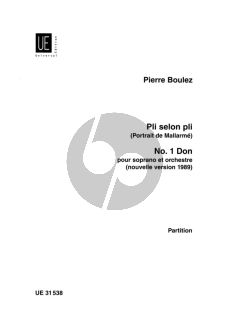 Boulez Don No.1 from 'Pli selon pli' for Soprano and Orchestra Study Score (Nouvelle Version 1989)