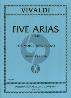 Vivaldi 5 Arias High Voice and Piano (Sergius Kagen)