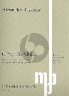 Raskatov Gebet (Kaddish) Soprano-String Quartet (Score/Parts)