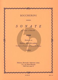 Boccherini Sonata for Violin and Violoncello (Edited by Paul Bazelaire)