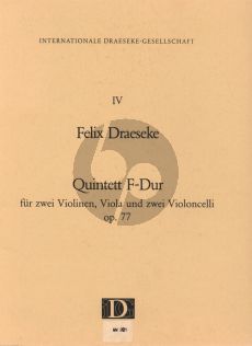 Draeseke Quintett F-Dur Op.77 2 Vi.-Va.- 2 Vc. (Part./Stimmen)