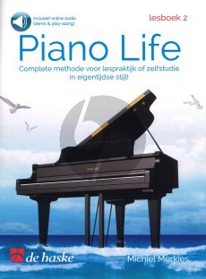 Merkies Piano Life Lesboek 2 Boek met Audio Online (Complete methode voor lespraktijk of zelfstudie in eigentijdse stijl) (Demo and Play-along)