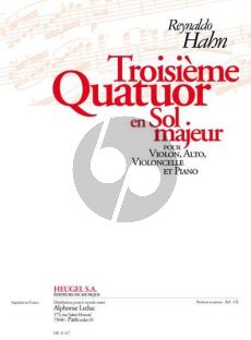 Hahn Quatuor No.3 G-major Violin-Viola-Violoncello and Piano (Partition-Parties)