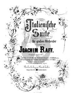 Raff Italienische Suite WoO 35 for Orchestra Study Score