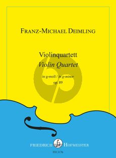 Deimling Violinquartett in g-moll Op.89 fur 4 Violinen Partitur und Stimmen (Leicht bis Mittelschwer)