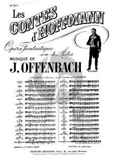 Offenbach Barcarolle (Soprano et Mezzo-Soprano) (D-major) et Piano (Contes d'Hoffman) (French)