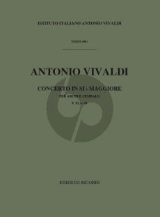 Vivaldi Concerto B-flat major RV 167 F. XI No. 24 Strings and Bc score (Score) (edited by G.F. Malipiero)