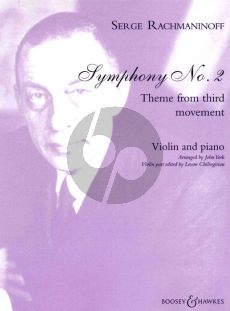 Rachmaninoff Theme from Symphony No. 2 3th. Movement Violin and Piano (arr. Levon Chilingirian) (edited by John York)