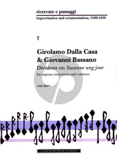 Dalla Casa Bassano Divisions On Susanne Ung Jour Descant Recorder [Violin] and Bc (Ricercate e Passagi Vol.7)