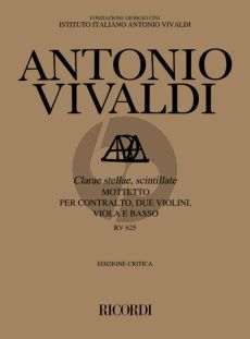 Vivaldi Clarae stellae scintillate RV 625 Contralto-2 Violins-Viola and Basso Score