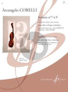 Corelli 12 Sonaten Op.5 Vol.3 No. 7 -8 - 9 for Viola and Piano