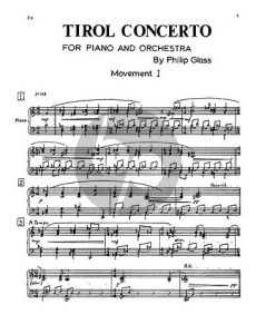 Glass Tirol Concerto Piano-Orchestra (Piano Solo Part)