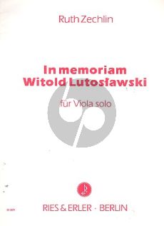 Zechlin In Memoriam Witold Lutoslawski Viola solo