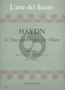 Haydn 6 Duos Concertantes Op. 101 Vol. 3 No. 5 - 6 Hob III: 29 + 30 2 Flöten (Spielpartitur) (Judah Engelsberg)