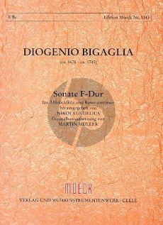 Bigaglia Sonate F dur Altblockflöte und Bc (Nikolaus Delius)