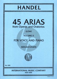 Handel 45 Arias Vol. 2 Low Voice-Piano (Sergius Kagen)