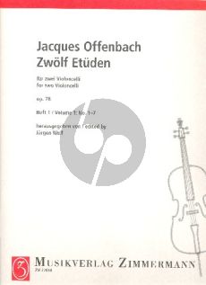 Offenbach 12 Etuden Op.78 Vol.1 2 Violoncellos (Jürgen Wolf)