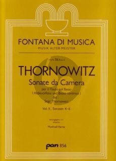 Thornowitz 6 Sonaten da Camera Vol.2 No. 4 - 6 Altblockflote und Bc (Manfred Harras)