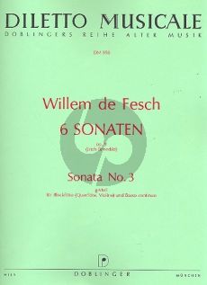 Fesch 6 Sonaten Op. 8 No. 3 g moll Altblockflöte und Bc (Erich Benedikt)