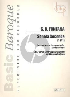 Sonata Seconda Soprano or Tenor recorder and Continuo