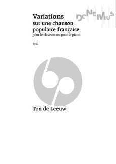 Leeuw Variations sur une Chanson Populaire Francaise Clavecimbel (1950)