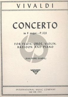 Vivaldi Concerto F major F.XII no.26 Flute - Oboe - Violin - Bassoon and Piano (Score and Parts)