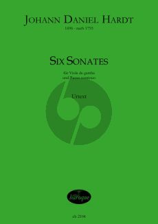 Hardt 6 Sonatas Viola da Gamba-Bc (Urtext) (Olaf Tetampel)