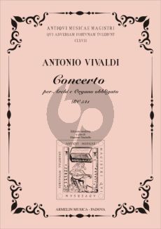 Vivaldi Concerto D Minor RV 541 Violin-Strings-Organ Obl. and Bc (Score/Parts) (edited by Maurizio Machella)