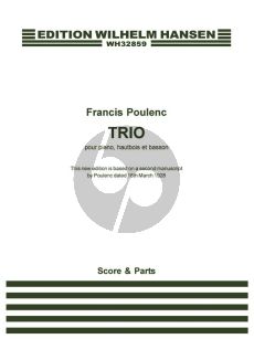 Poulenc Trio for Oboe, Bassoon and Piano Score and Parts (revised ed. by Sandro Caldini)