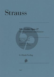 Strauss R. 4 Songs Op.27 Voice and Piano for Low Voice (Edited by Annette Oppermann)