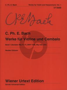 Bach Werke Vol.1 for Violin and Harpsichord (edited by Jochen Reutter and Dagmar Gluxam) (Wiener-Urtext)