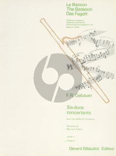 Gebauer 6 Duos Concertantes Op.8 Vol.2 Clarinette et Basson (Playing Score) (Edition Maurice Allard)