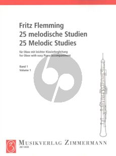 Flemming  25 Melodische Studien Vol.1 fur Oboe mit leichter Klavierbegleitung