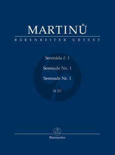 Martinu Serenade No.1 H 217 Clarinet-Horn-3 Violins and Viola (Study Score) (edited by Jitka Zichová)