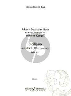 Bach Siciliano Klavier (aus Flötensonate No.2 Es-Dur BWV 1031) (arr. Wilhelm Kempff)