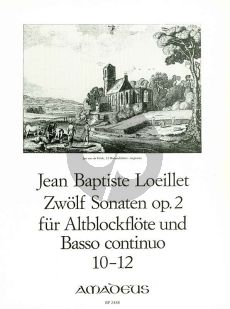 Loeillet 12 Sonaten Op.2 Vol.4 No.10-12 Altblockflote un Basso Continuo [Klavier]