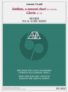 Vivaldi Jubilate, o amoeni RV 639/639a - Gloria, RV 588 Vocal Score