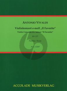 Vivaldi Konzert e-moll RV 277 (op. 11,2 / PV 106) Il Favorito Violine und Orchester (Partitur) (Bodo Koenigsbeck)