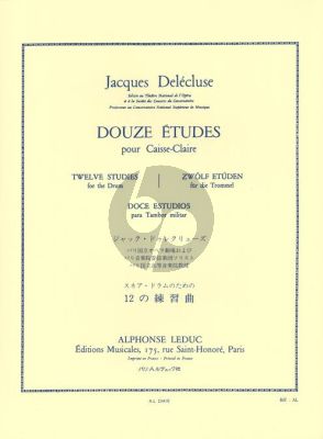 Delecluse 12 Etudes de caisse-claire