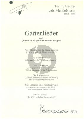 Hensel Gartenlieder Op. 3 Gemischter Chor