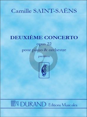 Saint Saens Concert No.2 Op.22 Piano et Orchestre Partition de Poche
